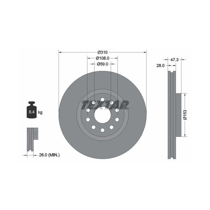 Stabdžių diskas TEXTAR 92097500