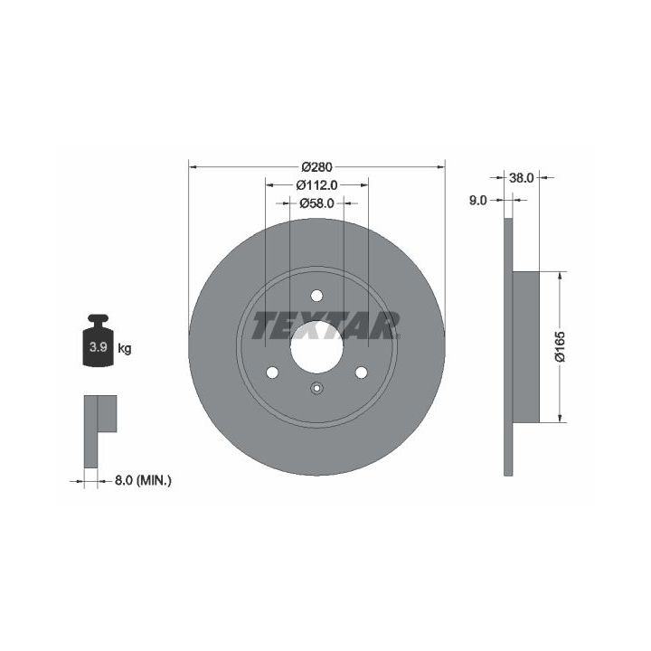 Stabdžių diskas TEXTAR 92097603
