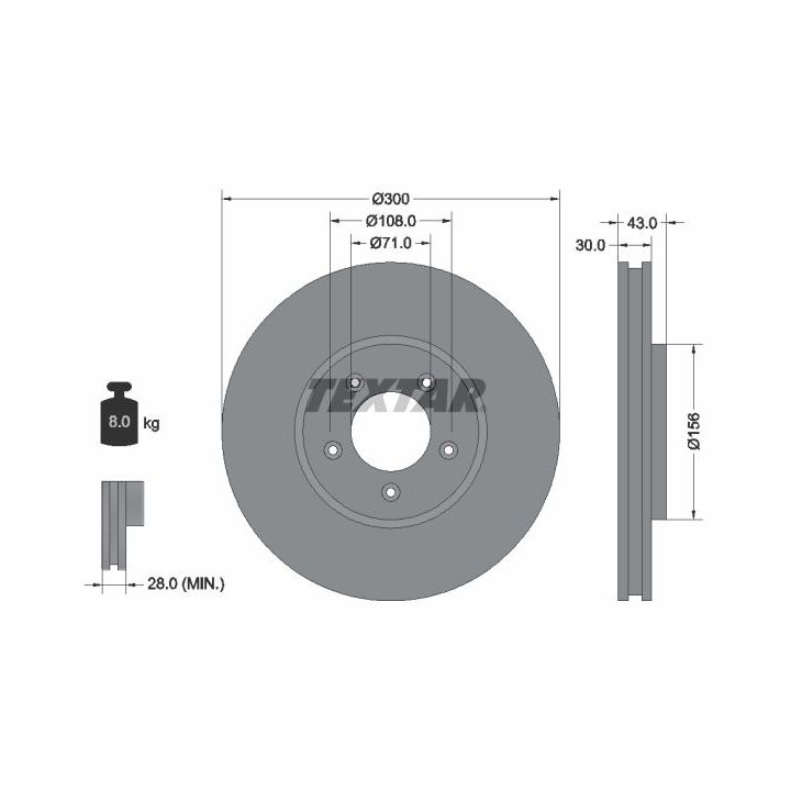Stabdžių diskas TEXTAR 92099003