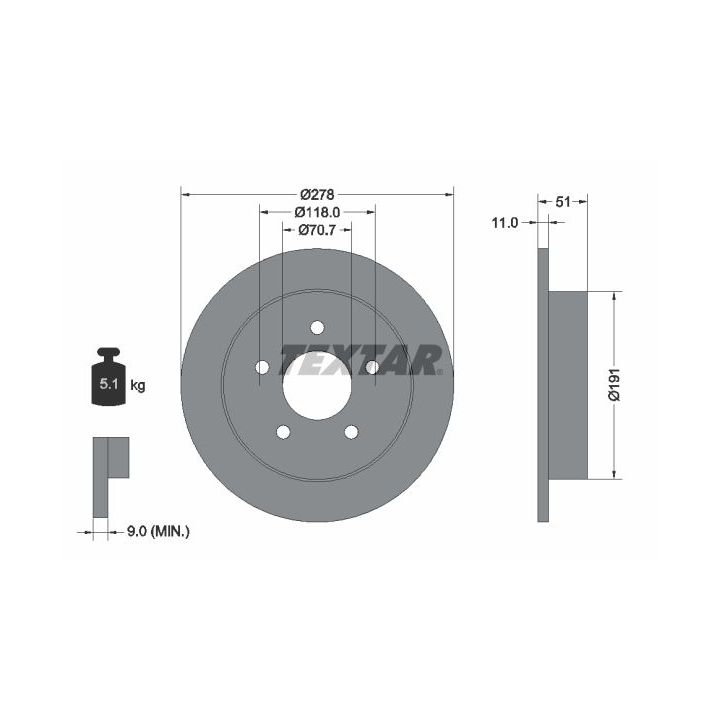 Stabdžių diskas TEXTAR 92099800
