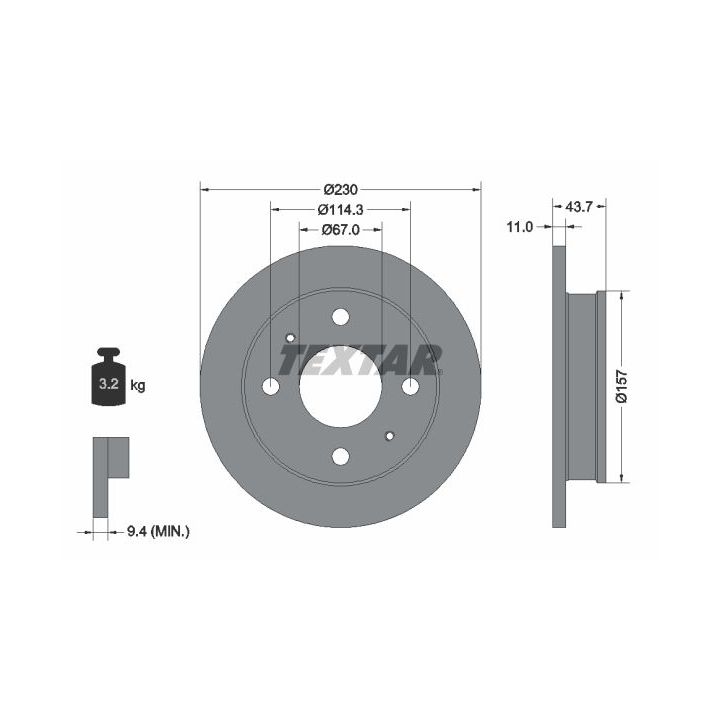 Stabdžių diskas TEXTAR 92102800