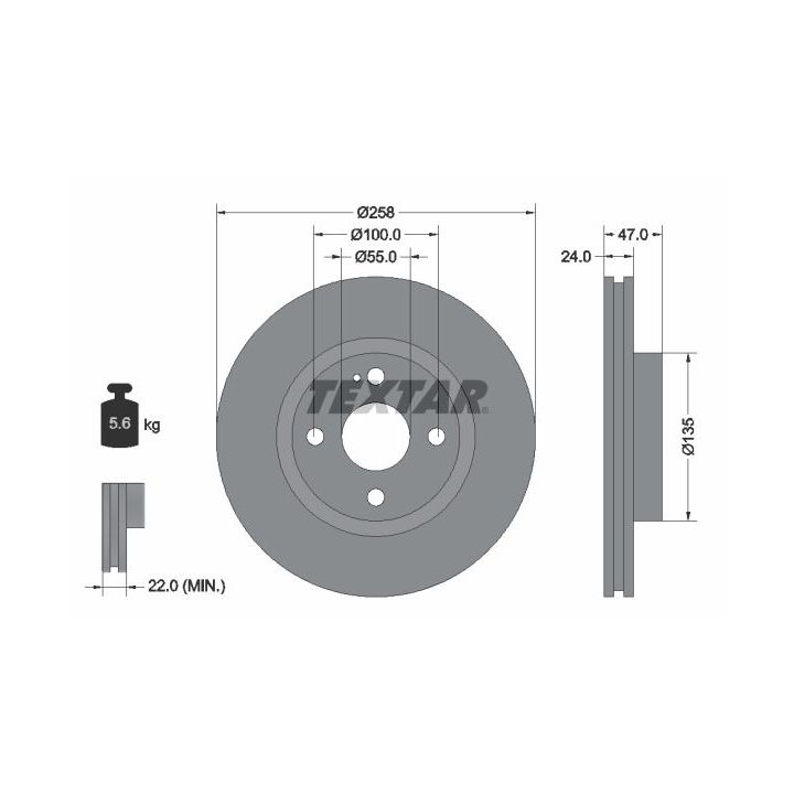 Stabdžių diskas TEXTAR 92103100