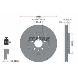 Stabdžių diskas TEXTAR 92103400