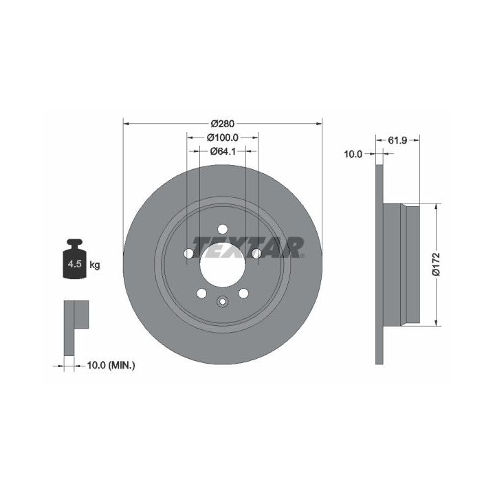 Stabdžių diskas TEXTAR 92103500