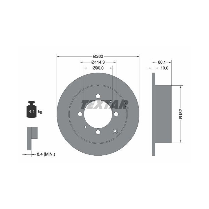 Stabdžių diskas TEXTAR 92104000