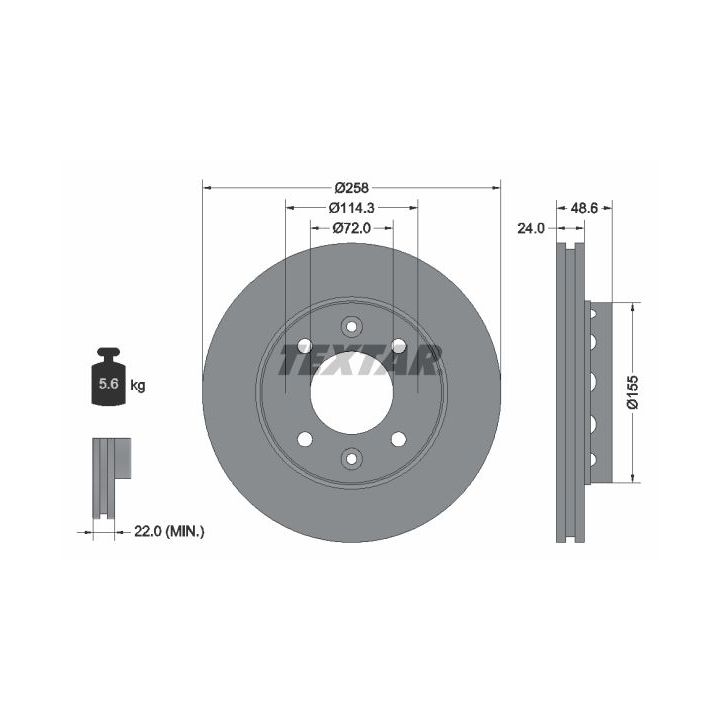 Stabdžių diskas TEXTAR 92104200