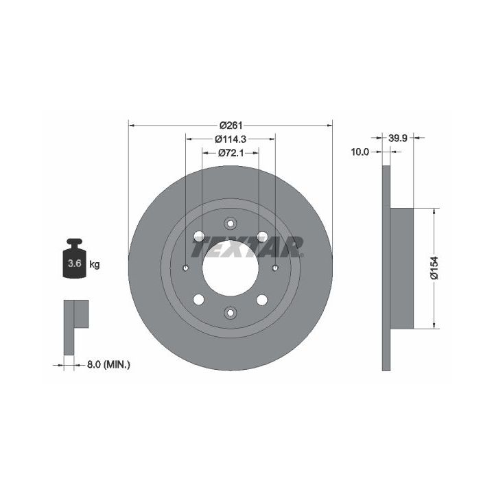 Stabdžių diskas TEXTAR 92104300