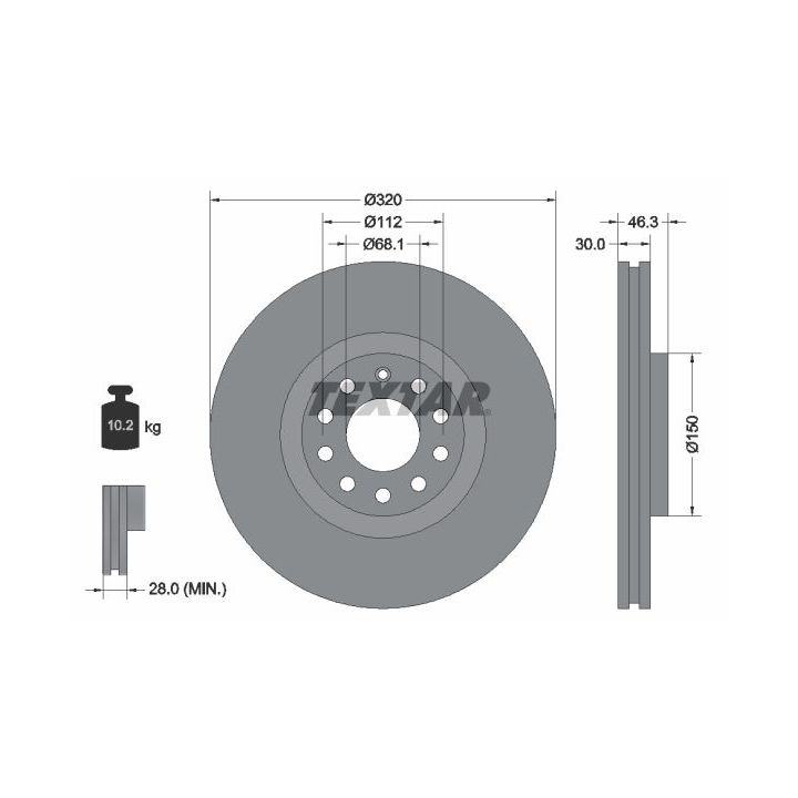 Stabdžių diskas TEXTAR 92106705