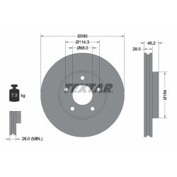 Stabdžių diskas TEXTAR 92109403