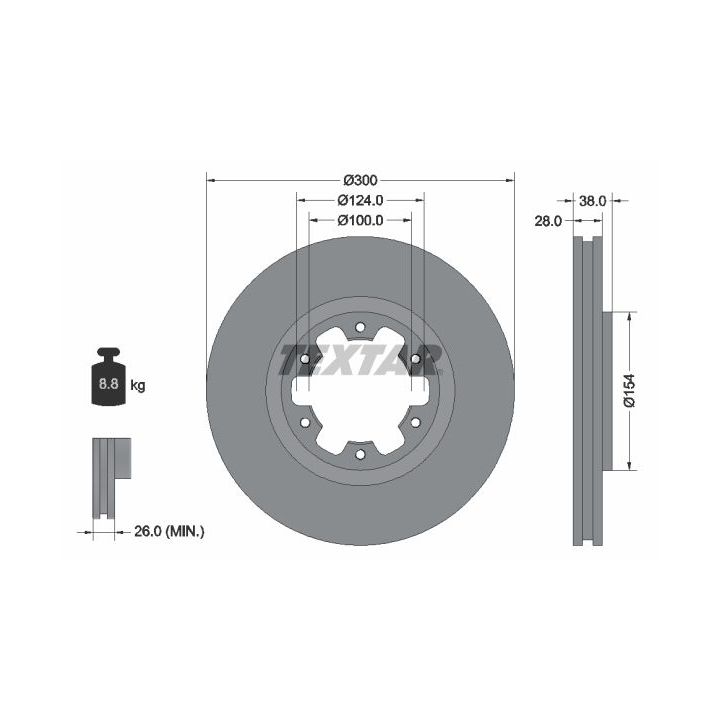 Stabdžių diskas TEXTAR 92109500
