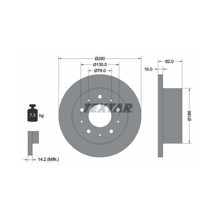 Stabdžių diskas TEXTAR 92116200