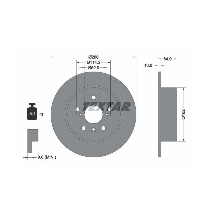 Stabdžių diskas TEXTAR 92117000