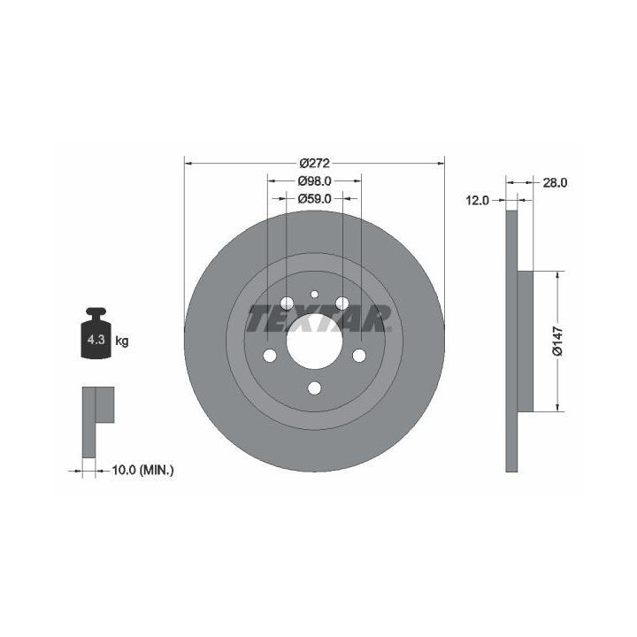 Stabdžių diskas TEXTAR 92118203