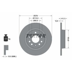 Stabdžių diskas TEXTAR 92118503
