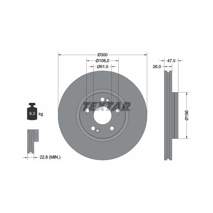 Stabdžių diskas TEXTAR 92119000