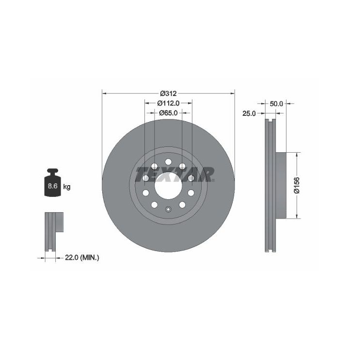 Stabdžių diskas TEXTAR 92120500