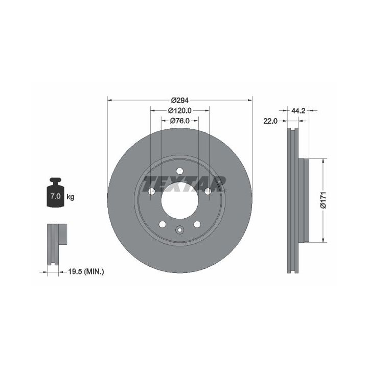 Stabdžių diskas TEXTAR 92121403