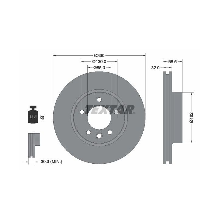 Stabdžių diskas TEXTAR 92121605