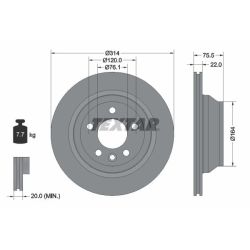 Stabdžių diskas TEXTAR 92121903