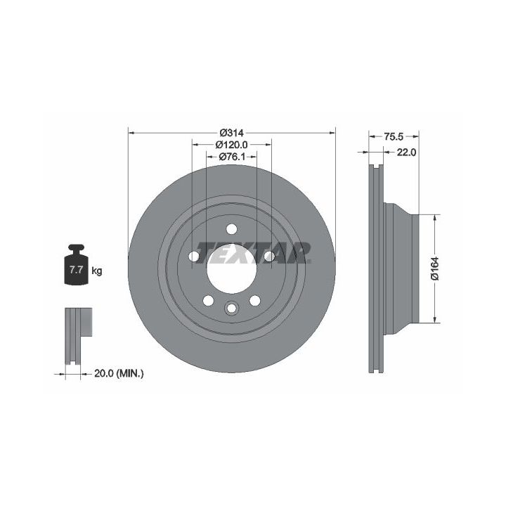 Stabdžių diskas TEXTAR 92121903