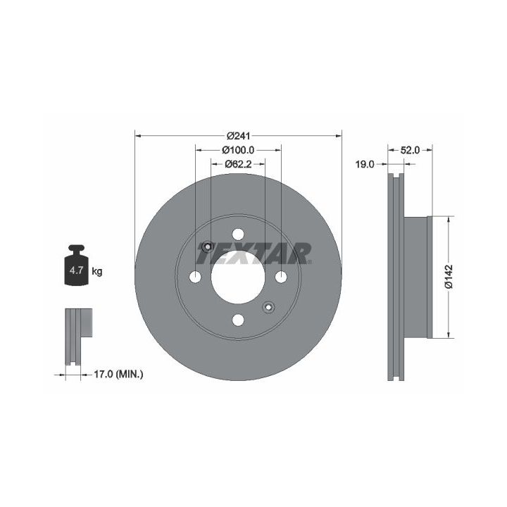Stabdžių diskas TEXTAR 92128500