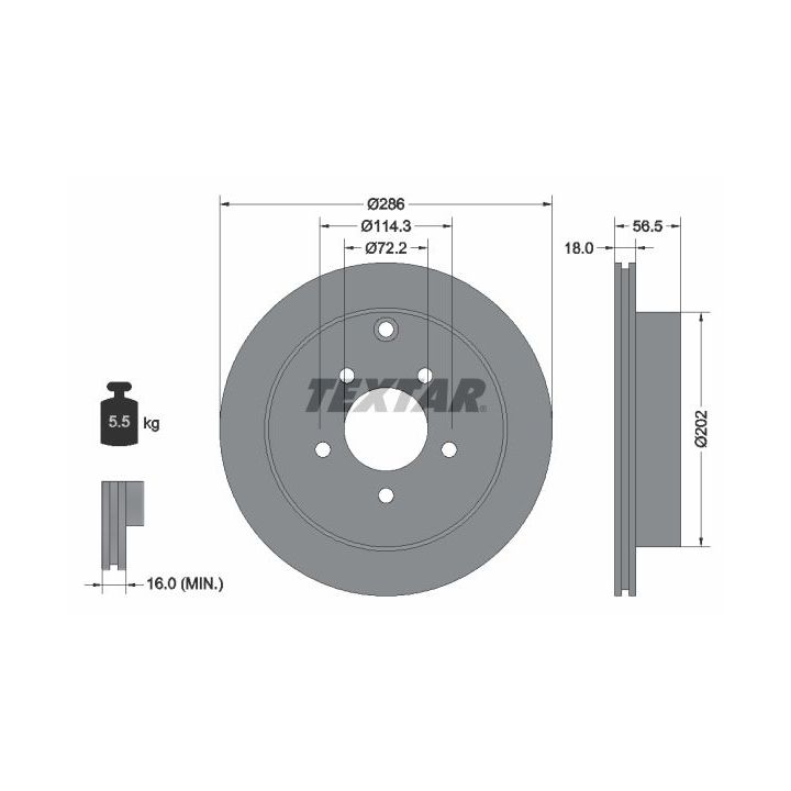 Stabdžių diskas TEXTAR 92130100