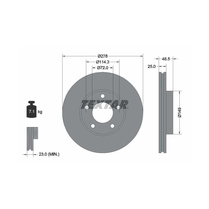 Stabdžių diskas TEXTAR 92130303