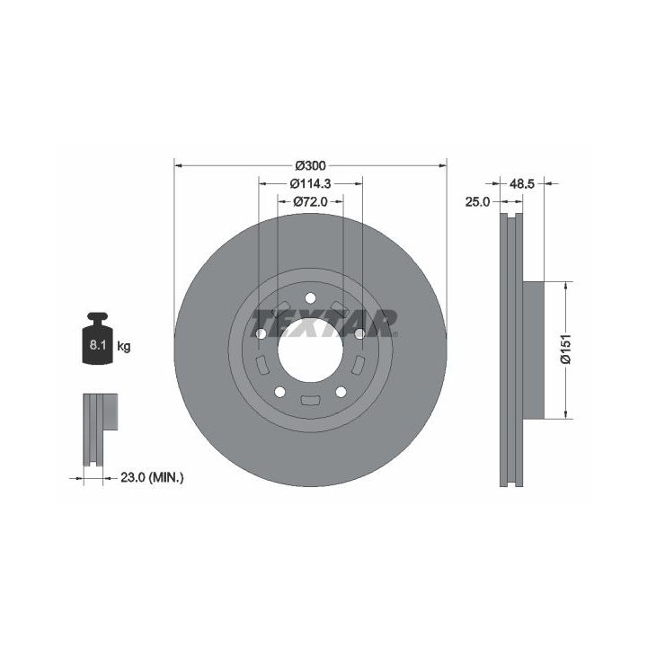 Stabdžių diskas TEXTAR 92130403