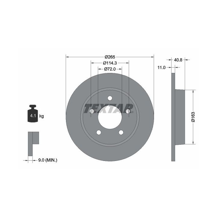 Stabdžių diskas TEXTAR 92130500