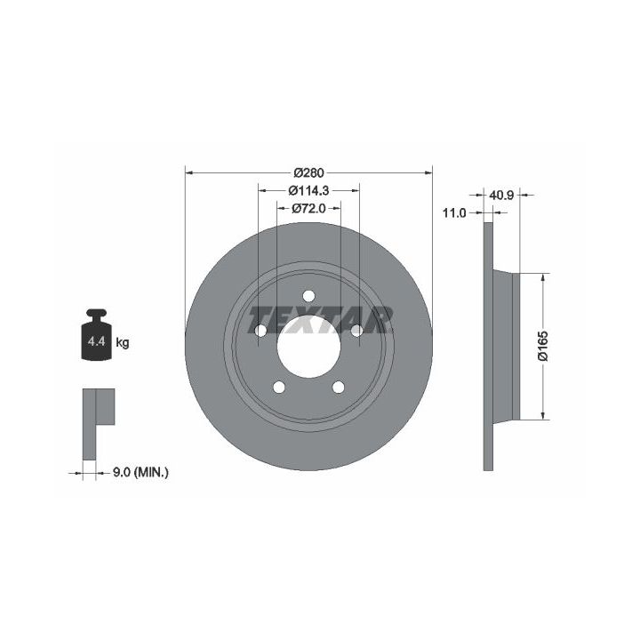 Stabdžių diskas TEXTAR 92130600