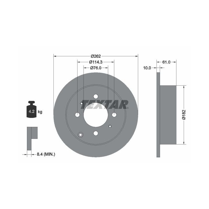 Stabdžių diskas TEXTAR 92130900