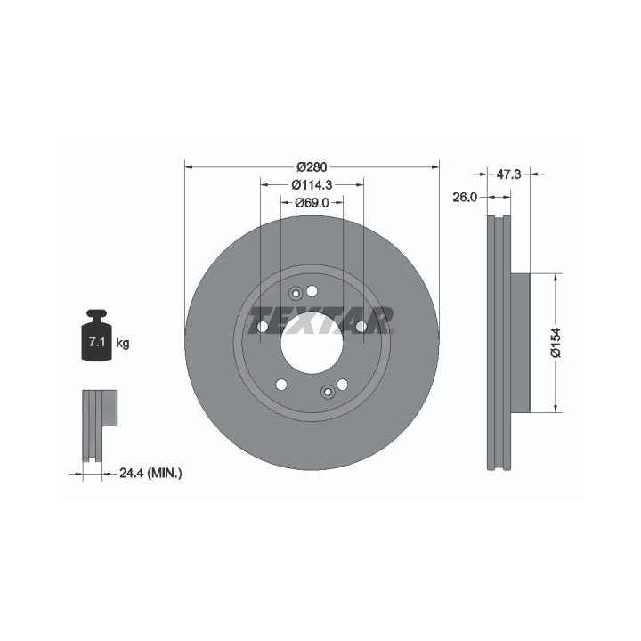Stabdžių diskas TEXTAR 92133905