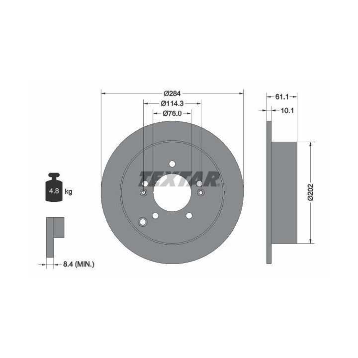 Stabdžių diskas TEXTAR 92134000