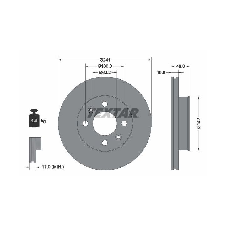 Stabdžių diskas TEXTAR 92134103