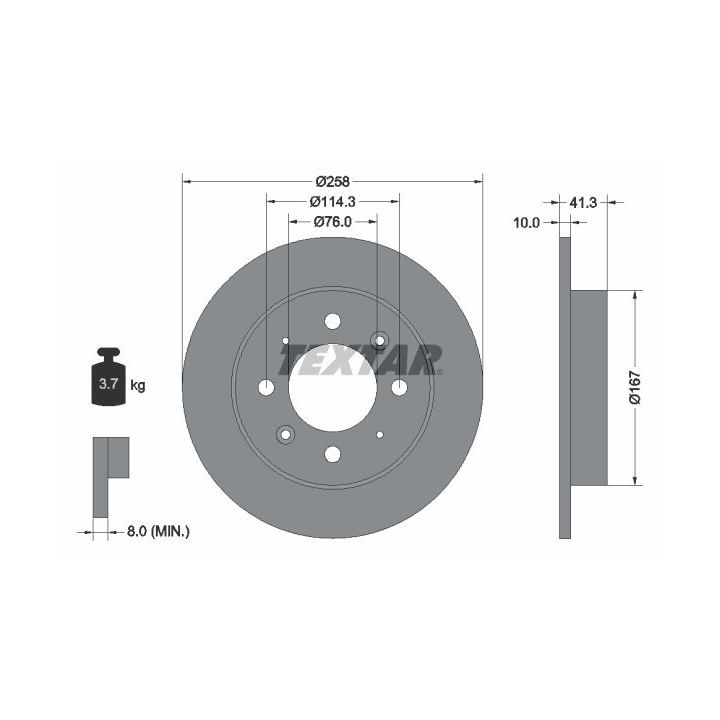 Stabdžių diskas TEXTAR 92134303