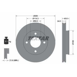 Stabdžių diskas TEXTAR 92134803