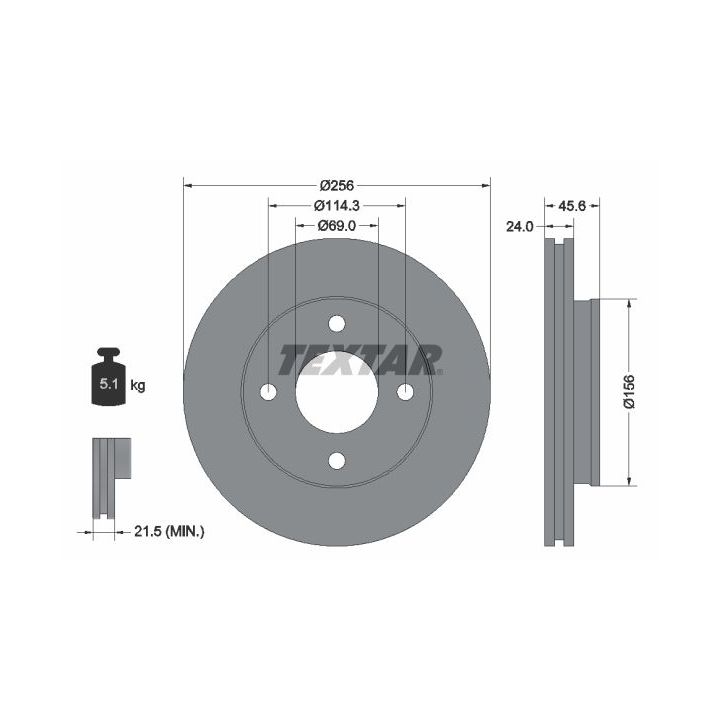 Stabdžių diskas TEXTAR 92134803