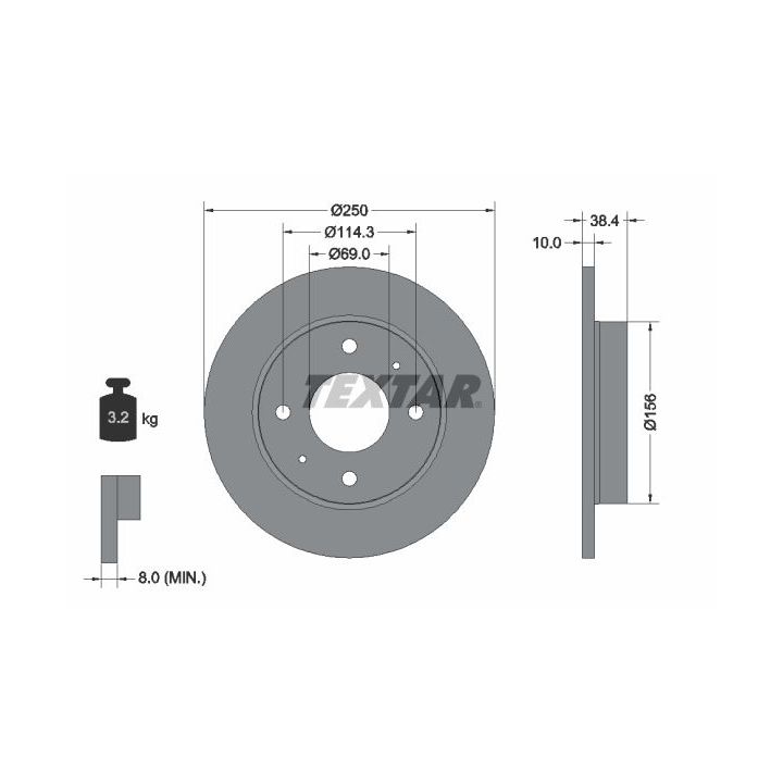 Stabdžių diskas TEXTAR 92134903
