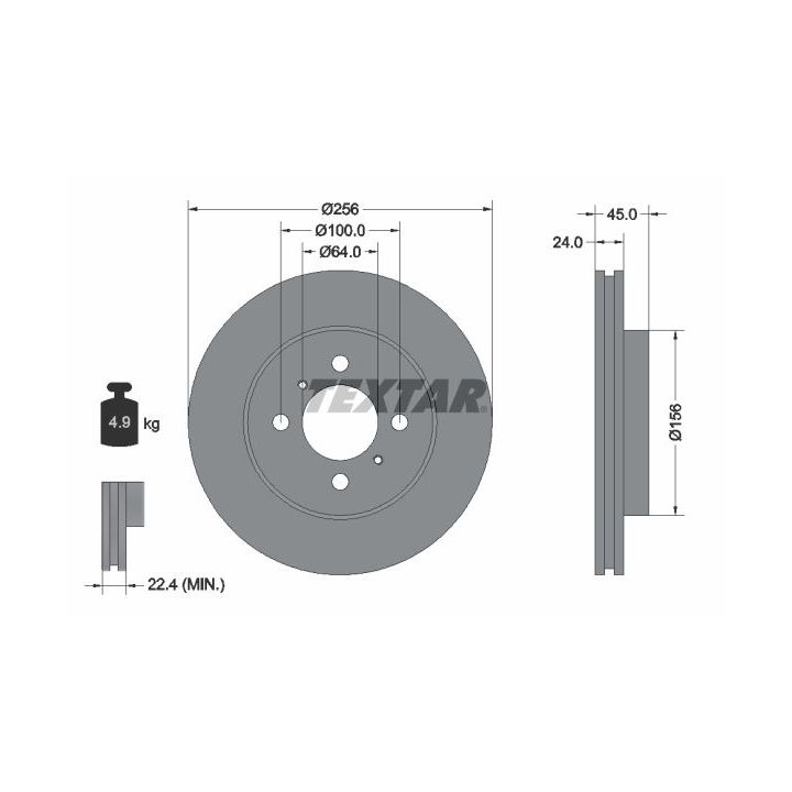 Stabdžių diskas TEXTAR 92135000