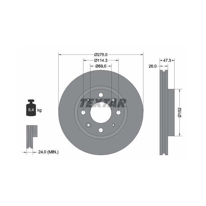 Stabdžių diskas TEXTAR 92136700