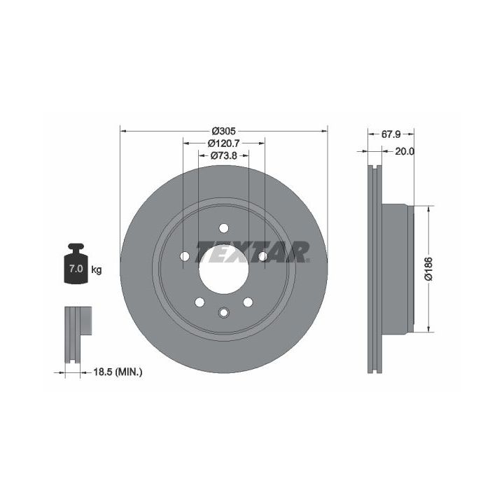Stabdžių diskas TEXTAR 92139300