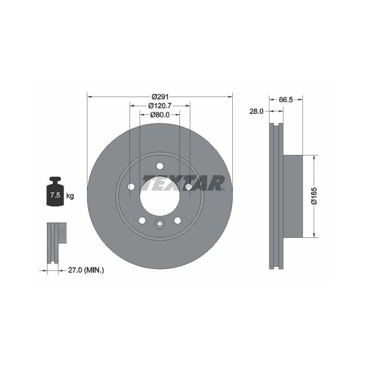 Stabdžių diskas TEXTAR 92140200