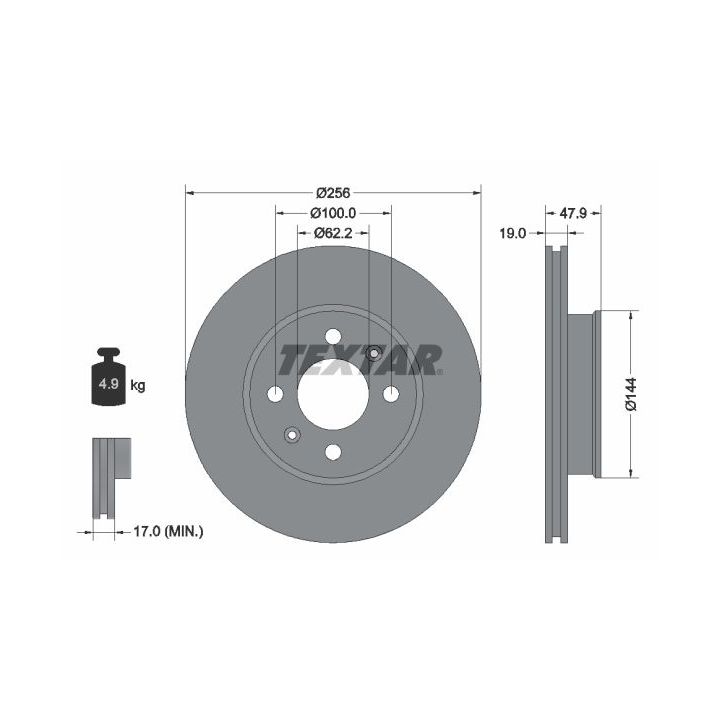 Stabdžių diskas TEXTAR 92144700