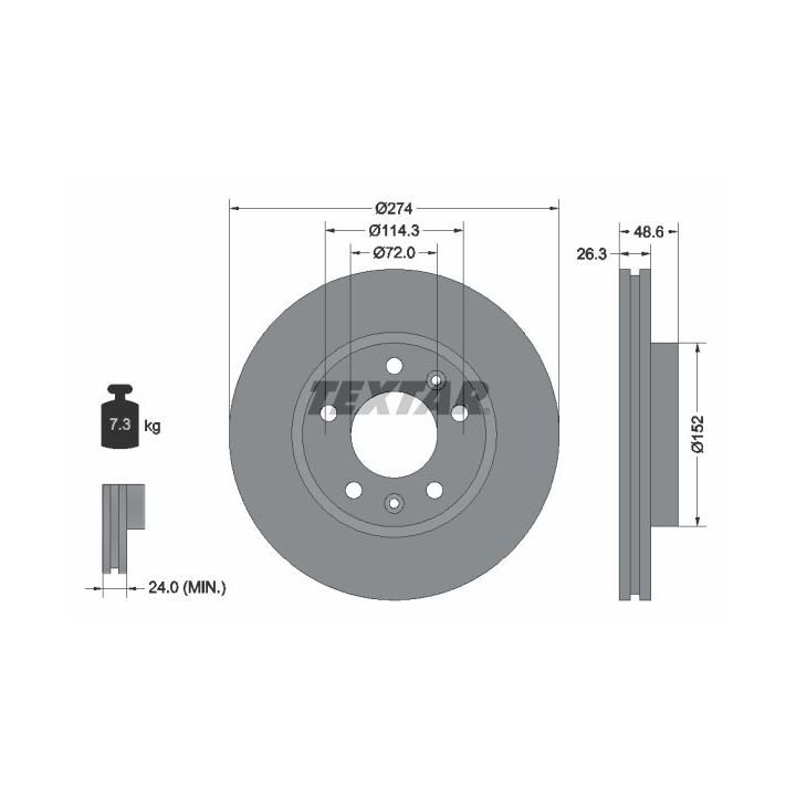 Stabdžių diskas TEXTAR 92146900