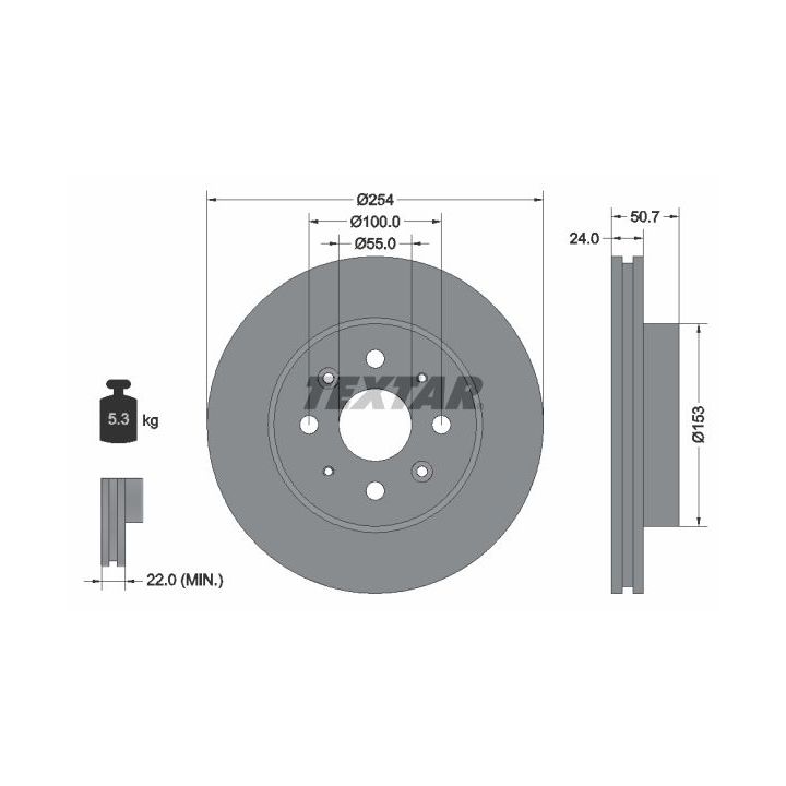Stabdžių diskas TEXTAR 92147000