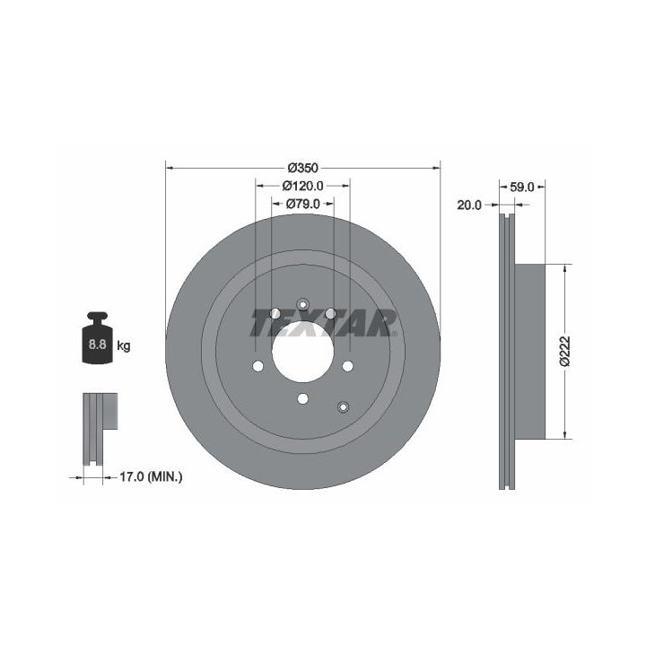 Stabdžių diskas TEXTAR 92147703