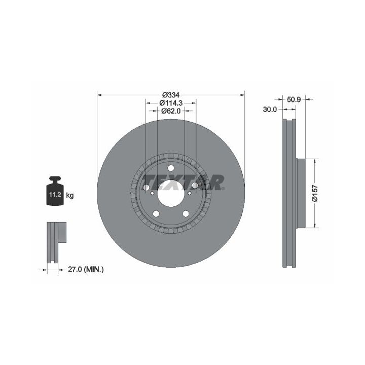 Stabdžių diskas TEXTAR 92147803