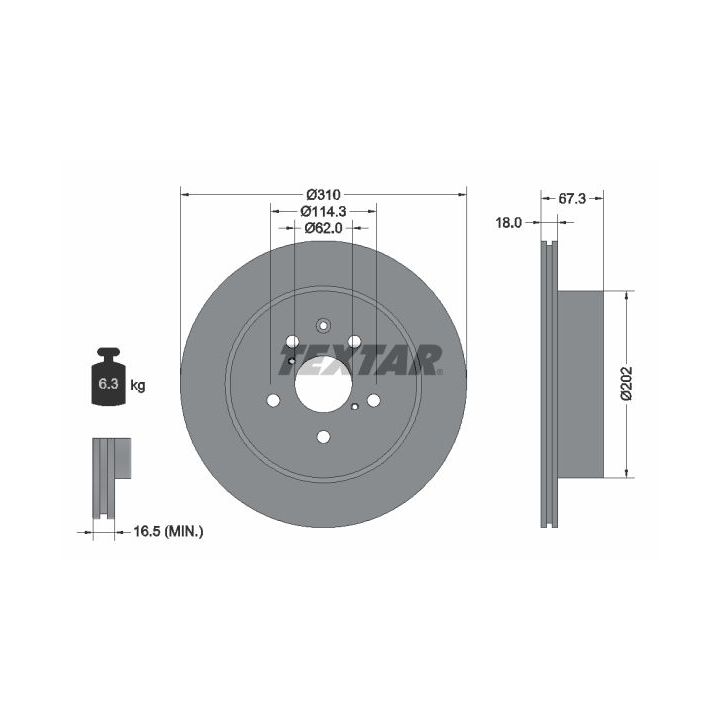 Stabdžių diskas TEXTAR 92148003