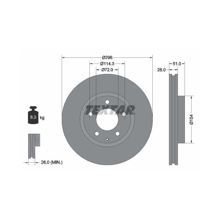 Stabdžių diskas TEXTAR 92148100