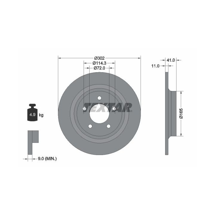 Stabdžių diskas TEXTAR 92148200